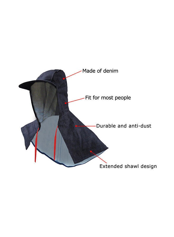 NIBEMINENT Denim Dust Proof Shawl Cap Wear Blue - Image 3