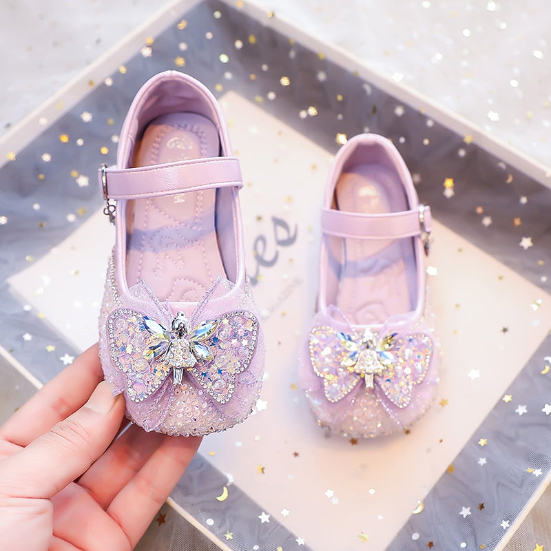 Girls'' Shoes Princess Crystal Shoes 2026 Spring and Autumn New Style Children''s Soft-Soled Girls'' Bow Performance Shoes - Image 4