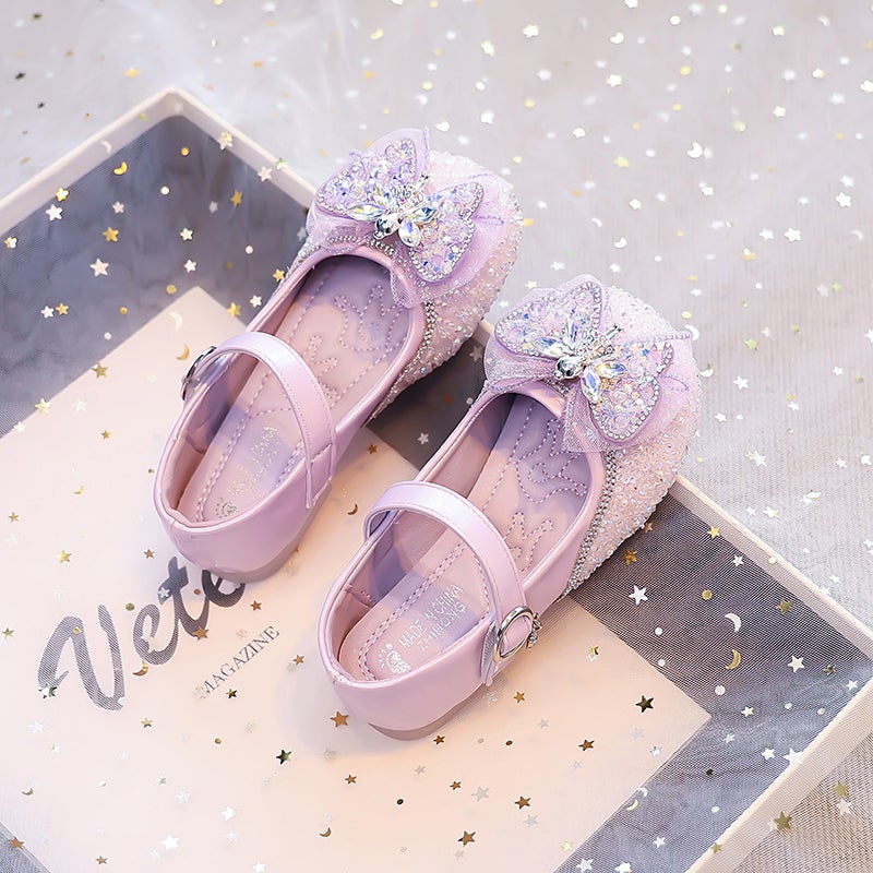 Girls'' Shoes Princess Crystal Shoes 2026 Spring and Autumn New Style Children''s Soft-Soled Girls'' Bow Performance Shoes - Image 2