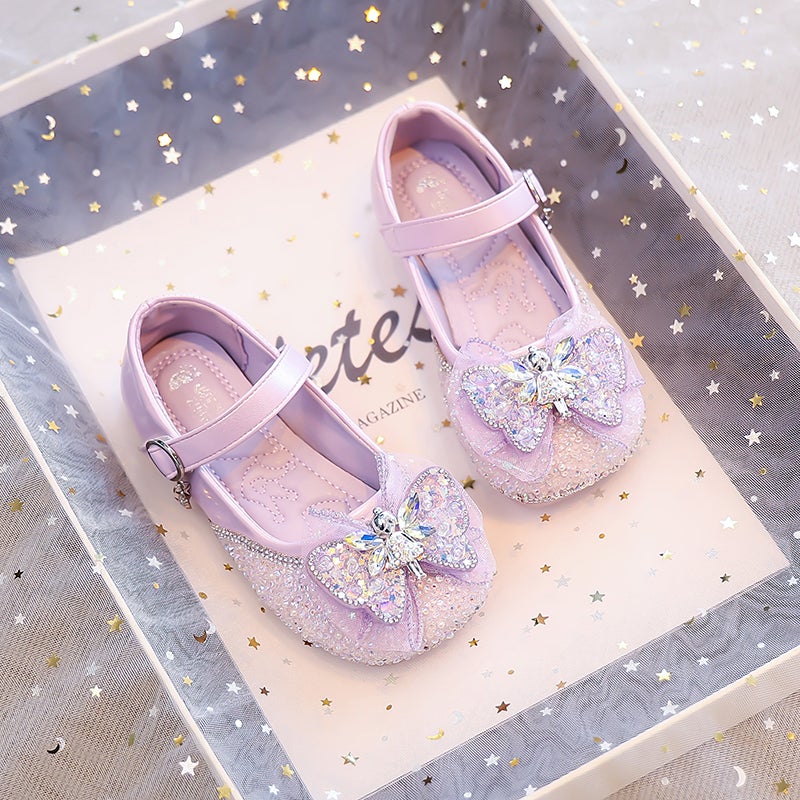 Girls'' Shoes Princess Crystal Shoes 2026 Spring and Autumn New Style Children''s Soft-Soled Girls'' Bow Performance Shoes - Image 3