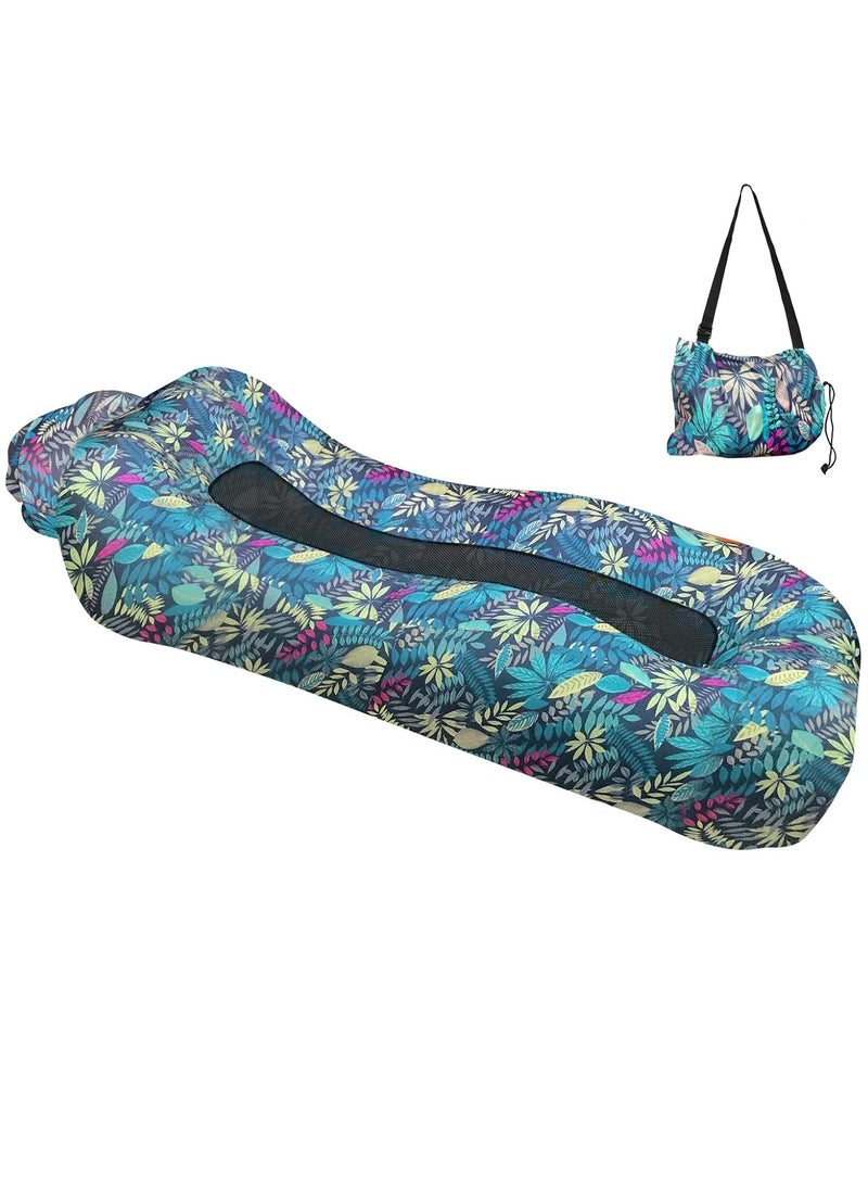 FLYROAD Inflatable Lounger, Ultralight Portable Ergonomic Beach Bed Air Sofa Couch Waterproof Anti-Air Leaking for Indoor Outdoor Hiking Camping Traveling, No Pump Required (Colorful)  - Image 1