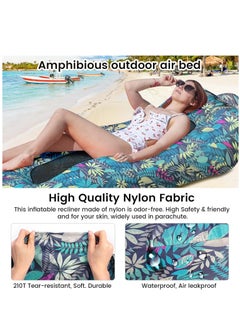 FLYROAD Inflatable Lounger, Ultralight Portable Ergonomic Beach Bed Air Sofa Couch Waterproof Anti-Air Leaking for Indoor Outdoor Hiking Camping Traveling, No Pump Required (Colorful)  - Image 2