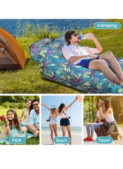 FLYROAD Inflatable Lounger, Ultralight Portable Ergonomic Beach Bed Air Sofa Couch Waterproof Anti-Air Leaking for Indoor Outdoor Hiking Camping Traveling, No Pump Required (Colorful)  - Image 4