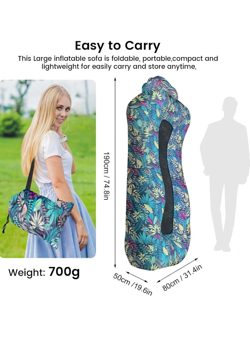 FLYROAD Inflatable Lounger, Ultralight Portable Ergonomic Beach Bed Air Sofa Couch Waterproof Anti-Air Leaking for Indoor Outdoor Hiking Camping Traveling, No Pump Required (Colorful)  - Image 5