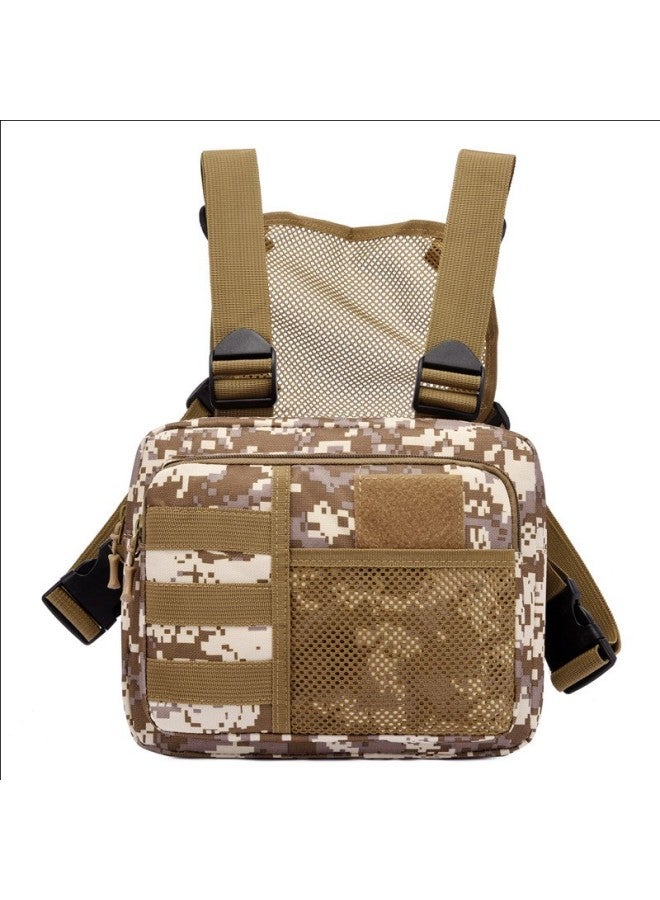 Outdoor Tactical Chest Bag Running Sports Vest Camouflage Trendy Backpack Casual Vest Front Hanging Bag Men's Crossbody-Color:Desert Camouflage - Image 1