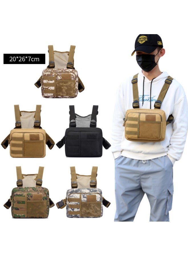 Outdoor Tactical Chest Bag Running Sports Vest Camouflage Trendy Backpack Casual Vest Front Hanging Bag Men's Crossbody-Color:Desert Camouflage - Image 2