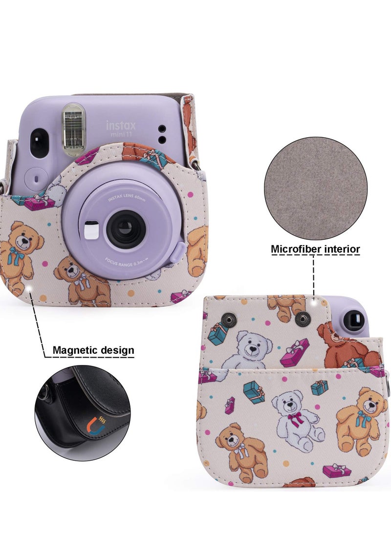 KASTWAVE Case for Fujifilm Instax Mini 11 / 9 / 8 Instant Film Cameras with Accessory Pocket and Detachable/Adjustable Shoulder Strap - Image 2