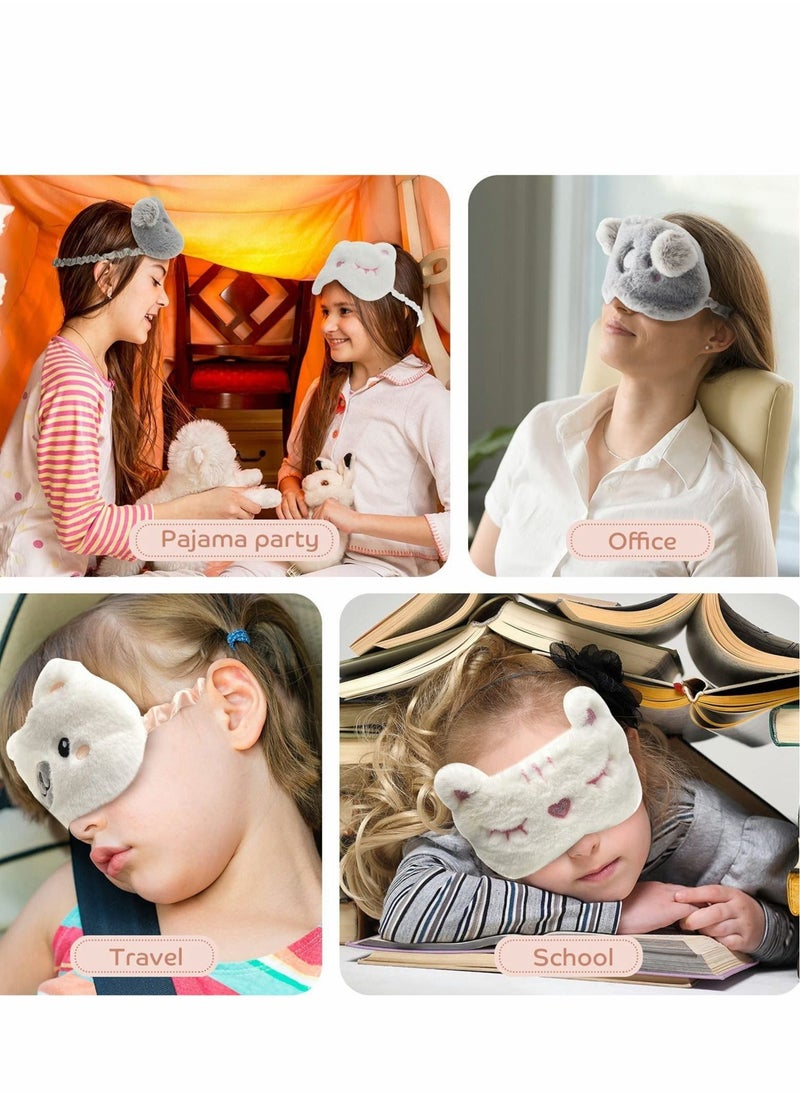 Generic - Kids Eye Mask 3PCS Sleeping Masks for Cute Animal Design Soft Face Ladies Kids, Girls and Adults Travel Pajama Party, Adjustable Elastic - Image 1