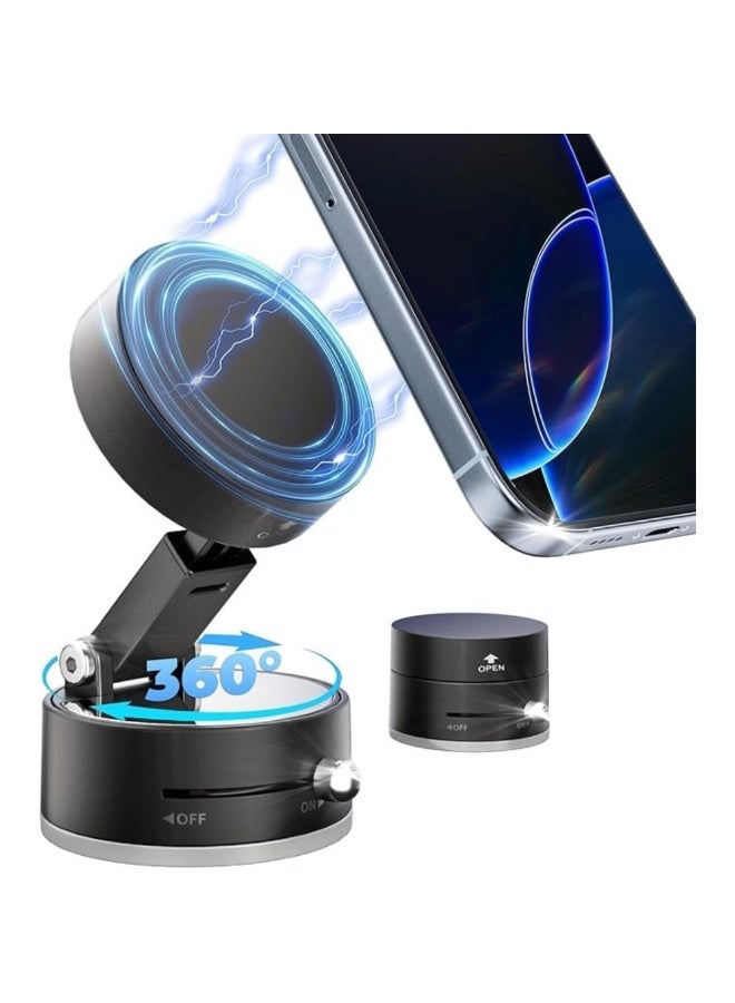 Magnetic Vacuum Suction Phone Holder - Foldable, 360° Swivel Stand for Car, Desktop, and Multi-Scenario Use - Image 1