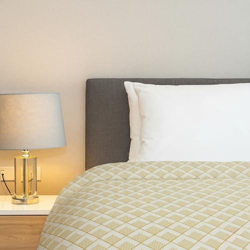 BELVOSTUM 280 TC Luxurious Glace Cotton Duvet Cover/Comforter Cover/AC Quilt Cover King Size/Dohar/90 X100 Inches - (Beige) - Image 4