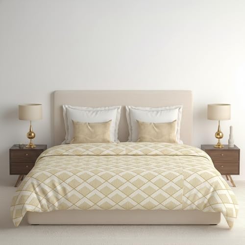 BELVOSTUM 280 TC Luxurious Glace Cotton Duvet Cover/Comforter Cover/AC Quilt Cover King Size/Dohar/90 X100 Inches - (Beige) - Image 5