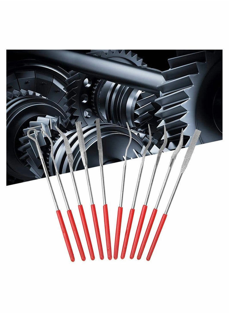 Excefore 10 PCS Diamond File Set Mini Diamond Needle File, Common Abrasive Special-Shaped Grinding Carving, Multi-Function Manual Tools, for Ceramic Glass Metal Stone Jewelry 3x140mm  - Image 4