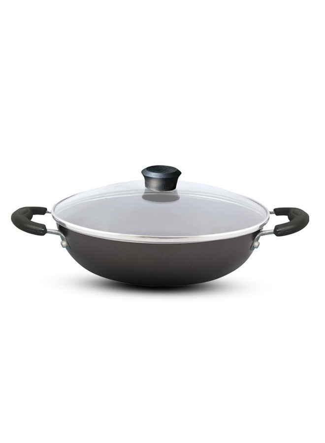 NIRLEP مقلاة نيرليب ساخي 24 سم مع غطاء زجاجي | مقلاة غير لاصقة | مقلاة لل induction | مقبض سهل الإمساك | طبقة مزدوجة PFOA | سهل التنظيف | أسود - Image 1