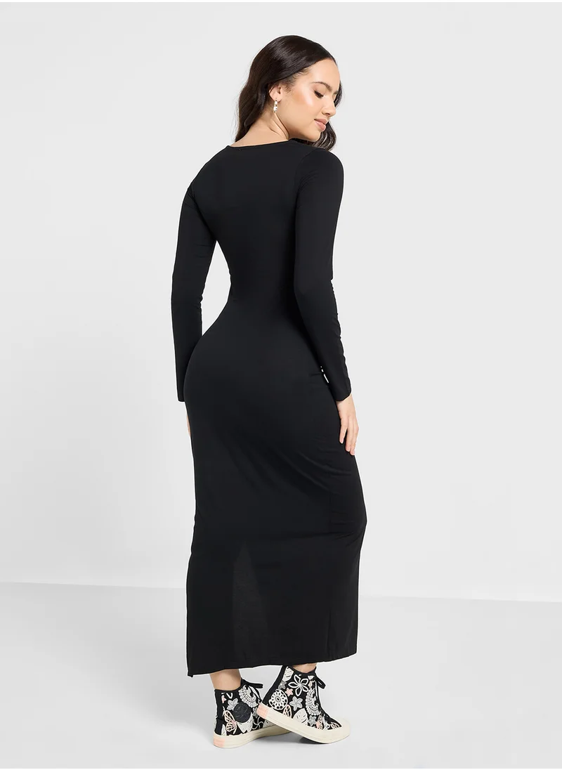 جينجر بيسيكس Longsleeve Bodycon Maxi Dress