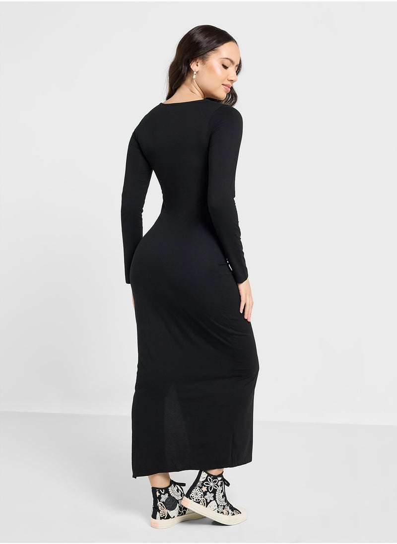 Ginger Basics - Longsleeve Bodycon Maxi Dress - Image 1