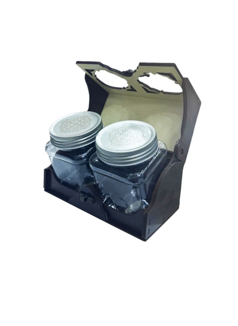 Joza Box Wooden Gift Box with 2 Plastic bottle – Ideal for Chocolates, Sweets & Treats  - Image 2