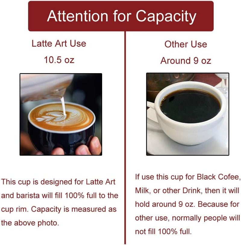Coffeezone Latte Art Cup and Saucer Latte  Cappuccino Mate for Coffee Shop and Barista Matte Brown 105 oz - Image 4
