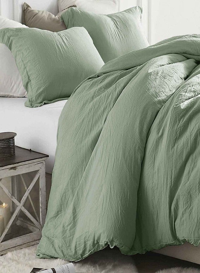 ETDIFFE Sage Green 2 Pack Pillow Shams Set Standard Size, Soft Microfiber Pillowcases for Bed, 20x26 Inch - Image 4