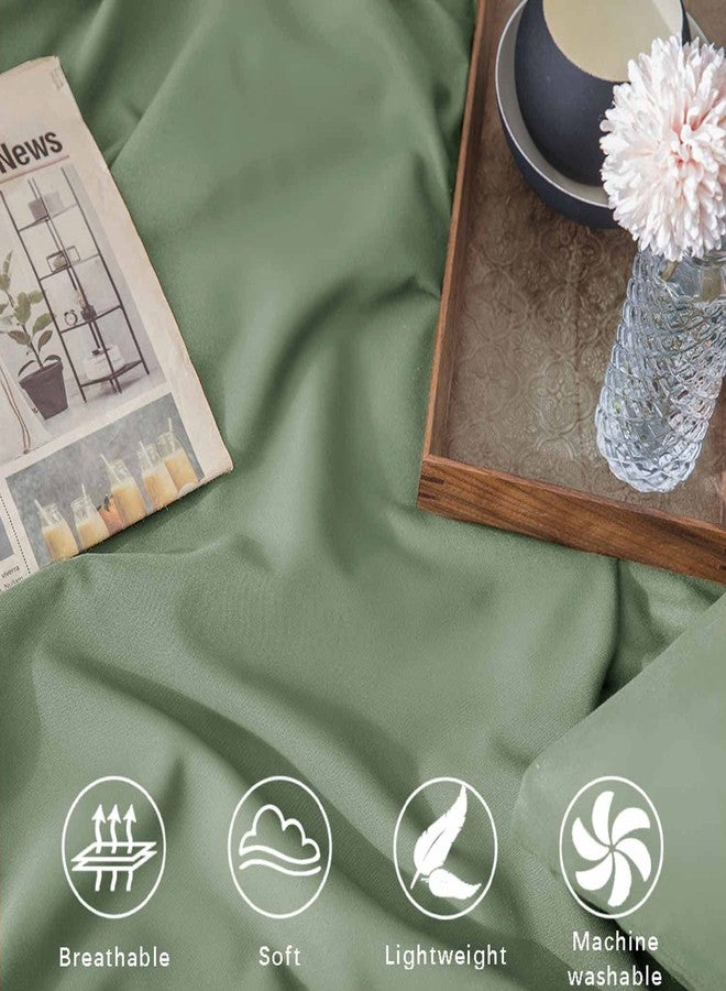ETDIFFE Sage Green 2 Pack Pillow Shams Set Standard Size, Soft Microfiber Pillowcases for Bed, 20x26 Inch - Image 3