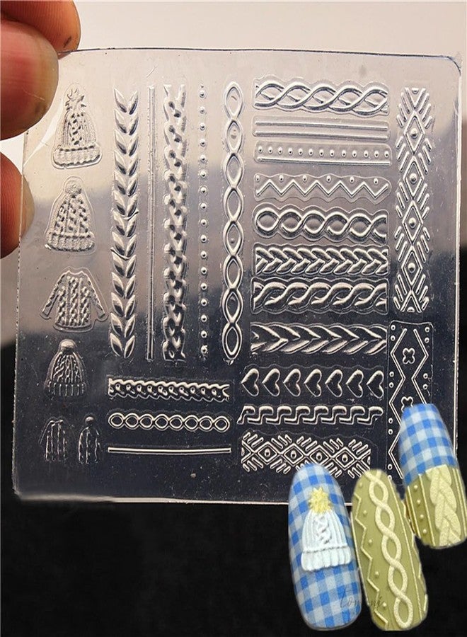 LIFOOST 3D Nail Art Silicone Mold with Sweater Pattern and Hat Line Embossed DIY - Image 2