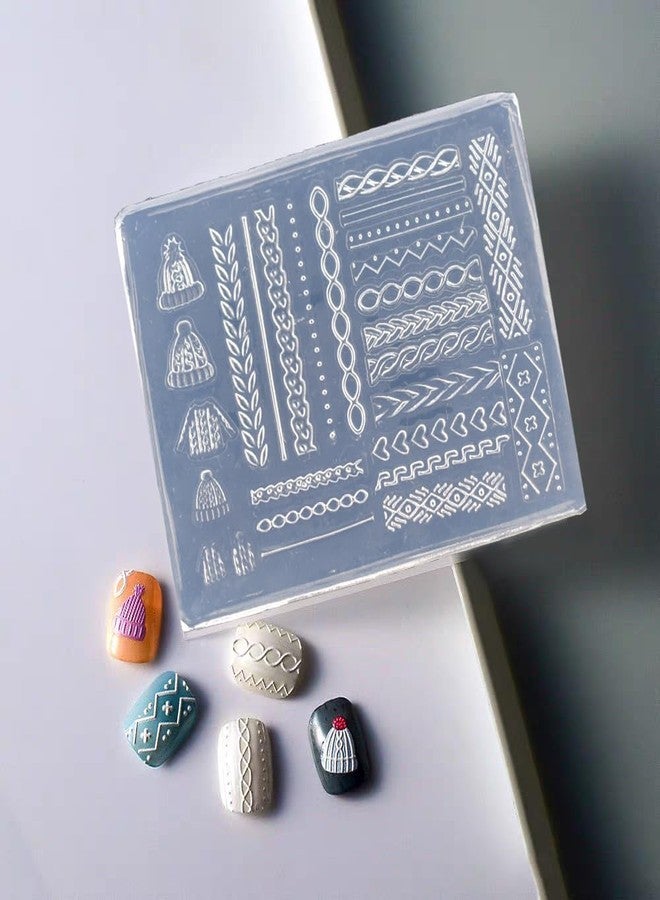 LIFOOST 3D Nail Art Silicone Mold with Sweater Pattern and Hat Line Embossed DIY - Image 4