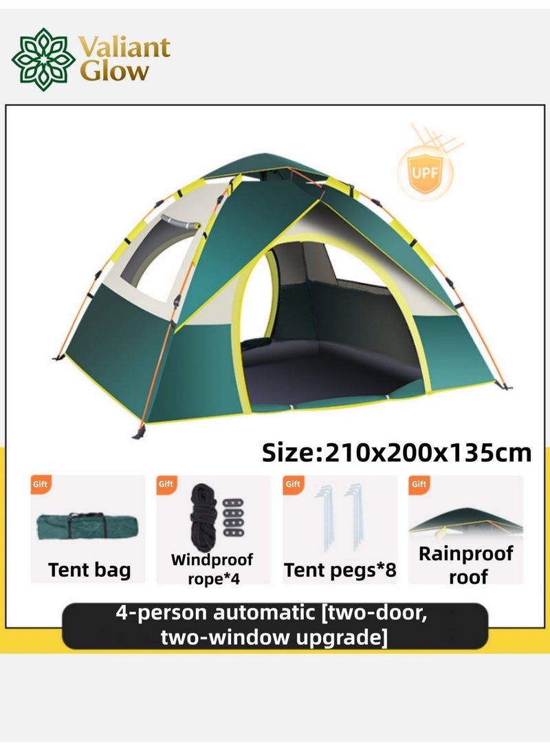 Valiant Glow Emergency Quick Shelter|4-5 Person Outdoor Camping Tent | 210D Waterproof Oxford Cloth with Door and Top Cover | Quick and Easy to Set Up | Comes with Storage Bag | Waterproof, Windproof, and Sandproof Pop-Up Tent, Suitable for Camping, Hiking, and Mountaineering. - Image 1