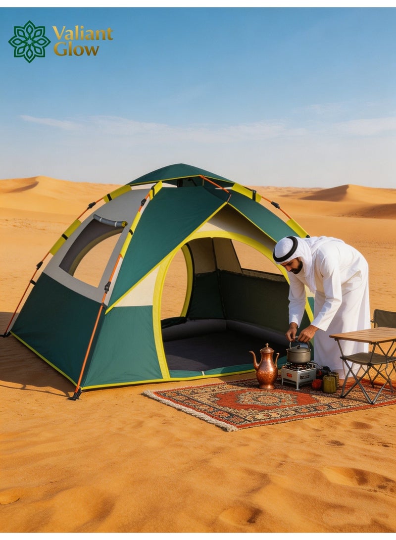 Valiant Glow Emergency Quick Shelter|4-5 Person Outdoor Camping Tent | 210D Waterproof Oxford Cloth with Door and Top Cover | Quick and Easy to Set Up | Comes with Storage Bag | Waterproof, Windproof, and Sandproof Pop-Up Tent, Suitable for Camping, Hiking, and Mountaineering. - Image 3