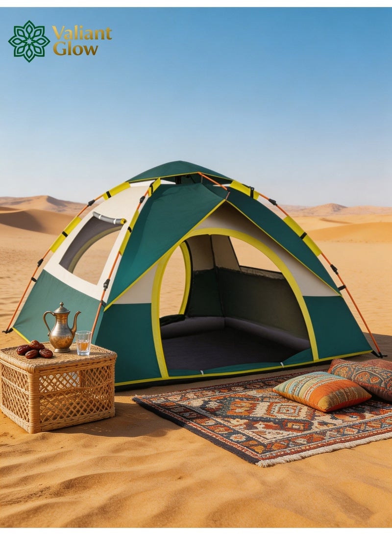 Valiant Glow Emergency Quick Shelter|4-5 Person Outdoor Camping Tent | 210D Waterproof Oxford Cloth with Door and Top Cover | Quick and Easy to Set Up | Comes with Storage Bag | Waterproof, Windproof, and Sandproof Pop-Up Tent, Suitable for Camping, Hiking, and Mountaineering. - Image 4