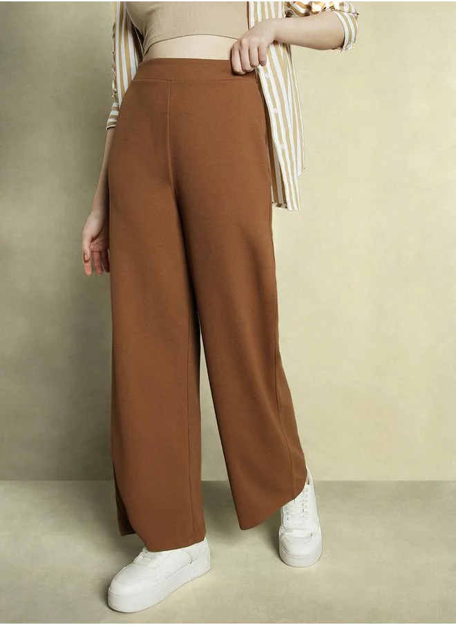 Dennis Lingo Mid Rise Wide Leg Relaxed Fit Trousers