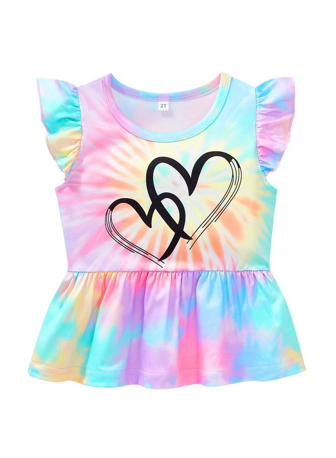 NUBEEHOHO Toddler Girls Heart Print Outfits Valentine's Day Clothes Little Girls Kids Summer Vacation Outfits Clothes 5T (241) - Image 4