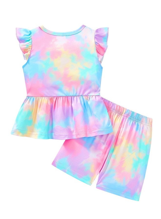 NUBEEHOHO Toddler Girls Heart Print Outfits Valentine's Day Clothes Little Girls Kids Summer Vacation Outfits Clothes 5T (241) - Image 2