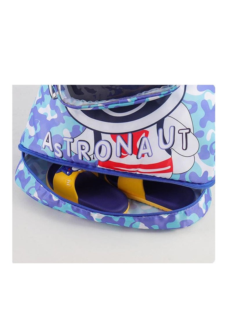 جولدن سباحة الظهر للأطفال، فصل جاف ورطب كيس تخزين مقاوم للماء حقيبة سحب محمولة حقيبة الظهر للألعاب الرياضية حوض الاستحمام الشاطئي (أرجواني) - Image 3