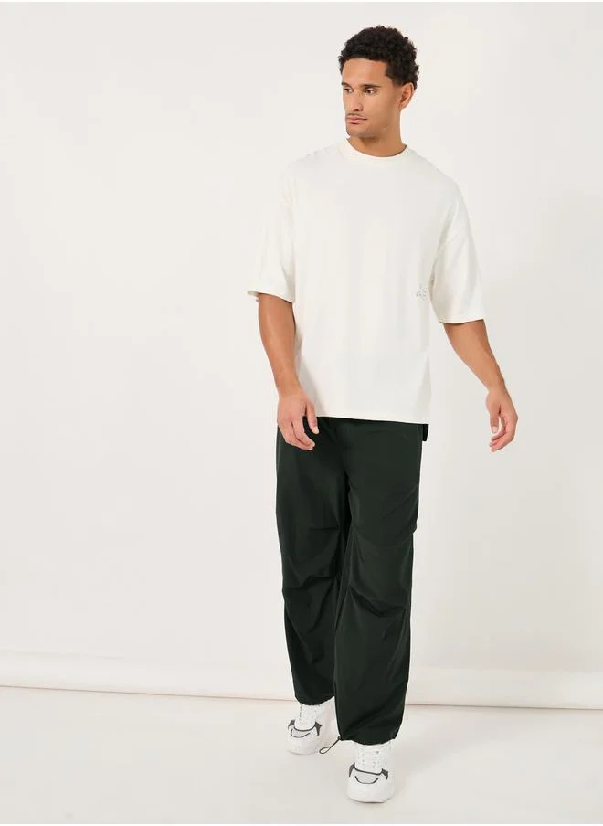 Styli Parachute Oversized Joggers with Knee Pintuck Detail