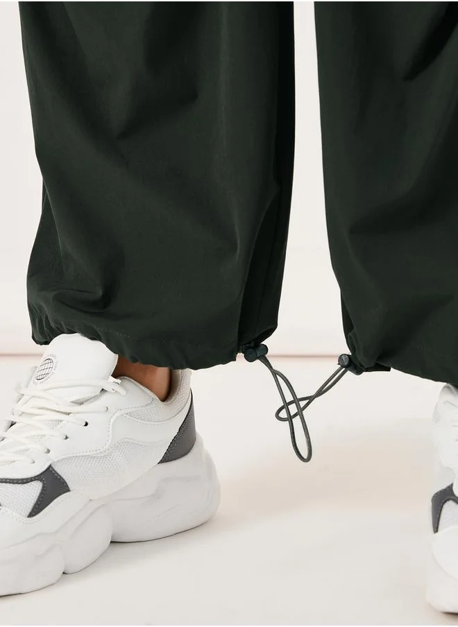 Styli Parachute Oversized Joggers with Knee Pintuck Detail