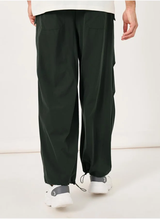 Styli Parachute Oversized Joggers with Knee Pintuck Detail