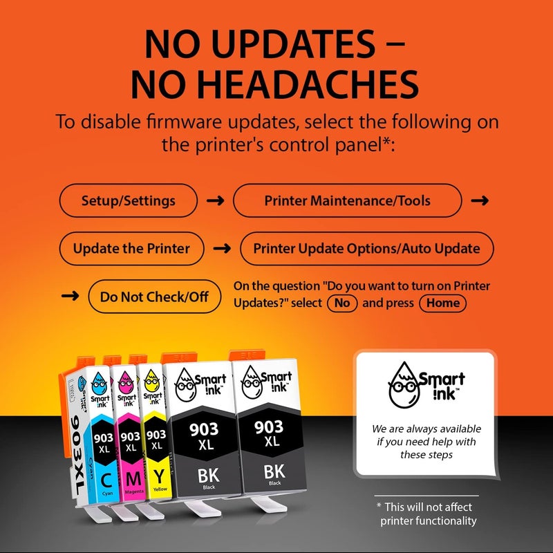 Smart Ink Compatible Ink Cartridge Replacement for HP 903 903XL High Yield 5 Multipack (2 Black XL & C/M/Y) with Advanced Chip Technology to use with Officejet 6950 Officejet Pro 6960 6970 All-in-one - Image 4