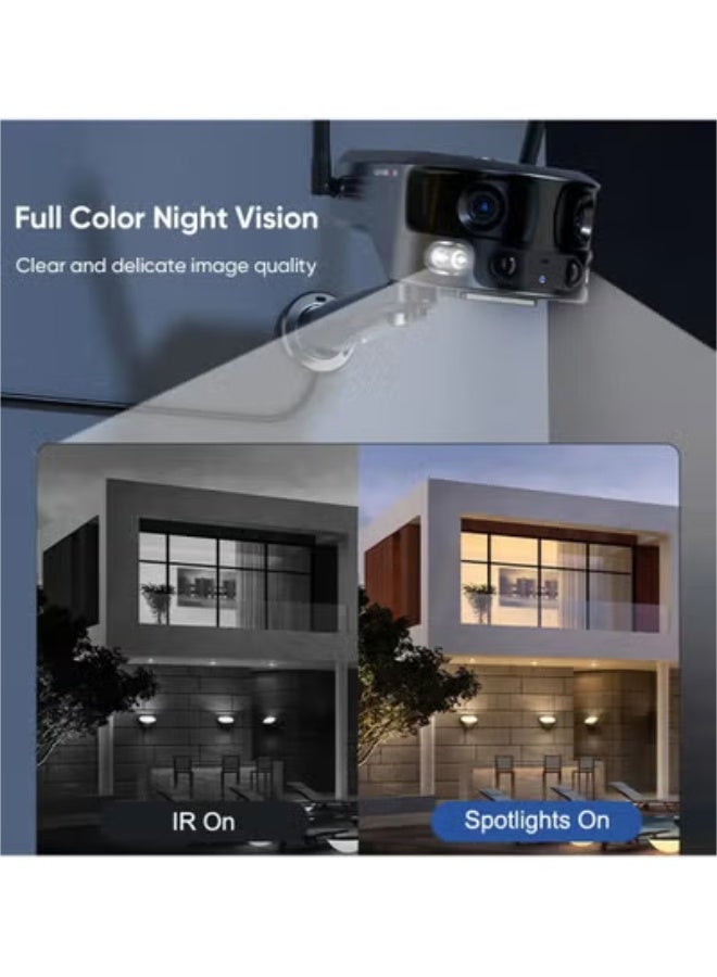 LS VISION 4K Solar Security Camera Outdoor, 180° Ultra Wide Angle 4G/WiFi CCTV Camera with Dual Lens, 4X Zoom, PIR Human Detection & Night Vision - Image 3