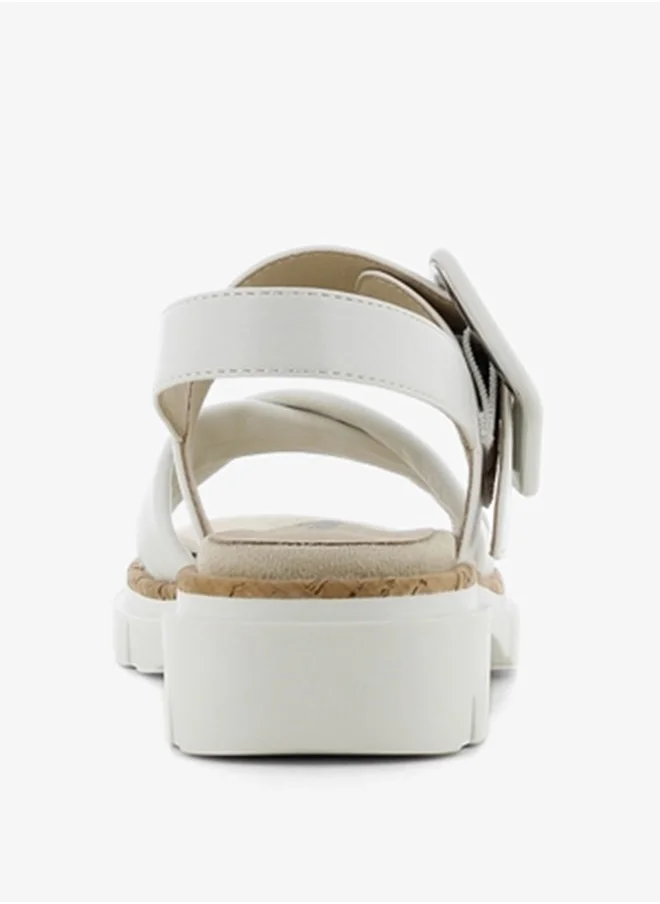 SJ Women's Strap Sandals with Buckle Closure
