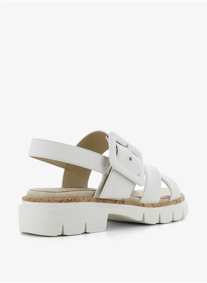 SJ Women's Strap Sandals with Buckle Closure