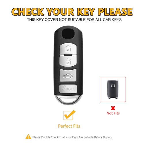 FT FUNTOR for Mazda Key Cover,4 Buttons TPU Key Cover with Silver Edge,Compatible with Mazda 3 6 8 CX-3 CX-5 CX-7 CX-9 atenza Miata MX-5 with Keychain (B-Pink) - Image 2