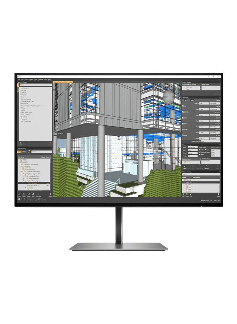 HP شاشة Z24n G3 WUXGA مقاس 24 بوصة بدقة 1920 × 1200 ودرجة سطوع 350 شمعة لكل متر مربع ونسبة عرض إلى ارتفاع تبلغ 10:16 وتدعم موصلات DP 1.2 وHDMI 1.4 أسود - Image 1