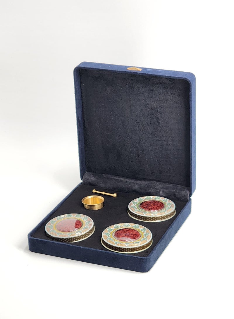 Salman Saffron Super Negin Safron in Velvet Gift Box with prop - Box Size 205x190x47 mm