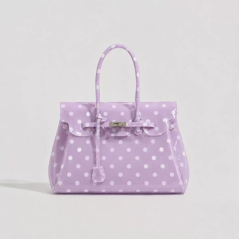 Polka Dot Jelly Tote Bag 2026 Summer Versatile Commuter Fashion Large Capacity Handbag - Image 2