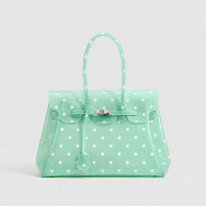 Polka Dot Jelly Tote Bag 2026 Summer Versatile Commuter Fashion Large Capacity Handbag - Image 4