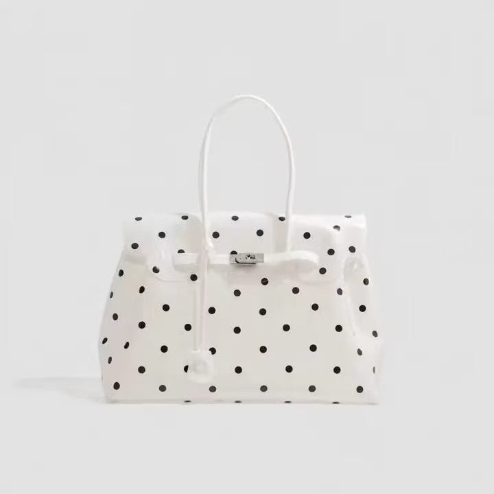 Polka Dot Jelly Tote Bag 2026 Summer Versatile Commuter Fashion Large Capacity Handbag - Image 1