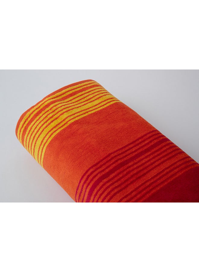 White Rose Zooni 500 Gsm 100% Cotton-Pile To Pile Velor Stripe1 Bath Sheet 80X160 CmSoft Touch Extra Absorbent-Red - Image 4