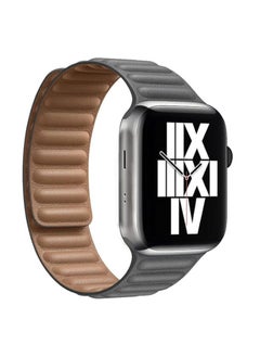 ten.tech TenTech Magnetic Genuine Leather Watch Band for Apple Watch Ultra/Ultra 2, Size 49mm 45mm 44mm 42, Adjustable Sport Band with Magnetic Closure for iWatch Series 9/8/7/6/5/4/3/2 /1/SE – grey  - Image 1