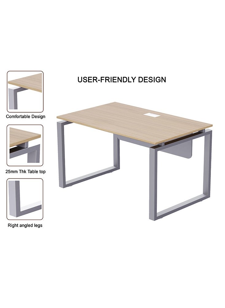 Mahmayi - Mahmayi Carre 5112 Workstation Table without Drawer for Home & Office - Coco Bolo - Image 1
