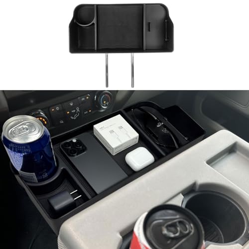 Zxiaochun Center Console Seat Headrest Organizer for 20112024 2025 2026 Ford F150 F250 F350 F450 F550 F650 Accessories Storage Tray with NonSlip Rubber Mat Jump Seat Only - Image 1