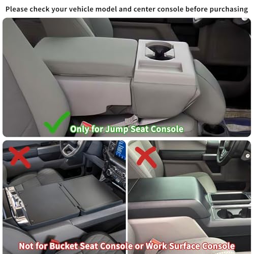 Zxiaochun Center Console Seat Headrest Organizer for 20112024 2025 2026 Ford F150 F250 F350 F450 F550 F650 Accessories Storage Tray with NonSlip Rubber Mat Jump Seat Only - Image 3